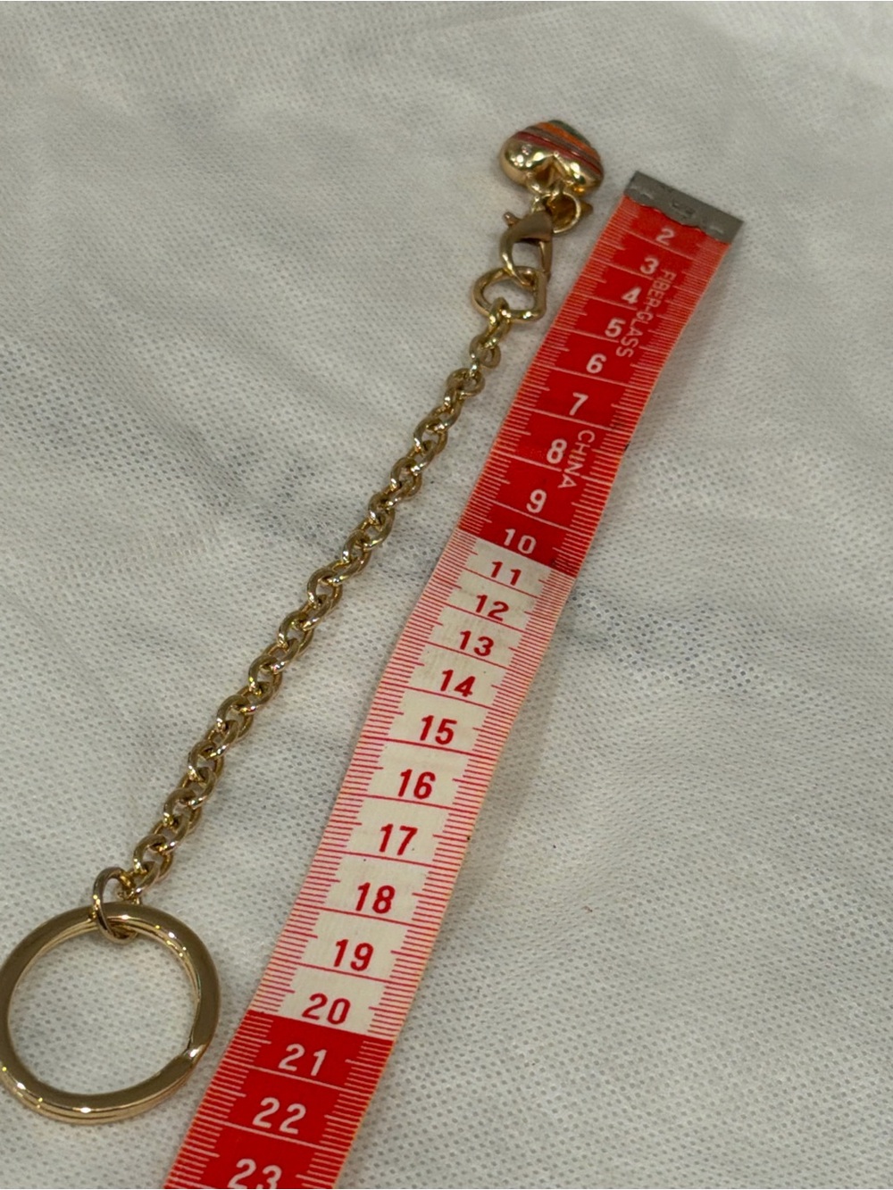 Coach Gold-Tone Chain Keyring with Heart Charm and Rainbow Enamel - Picture 6 of 7